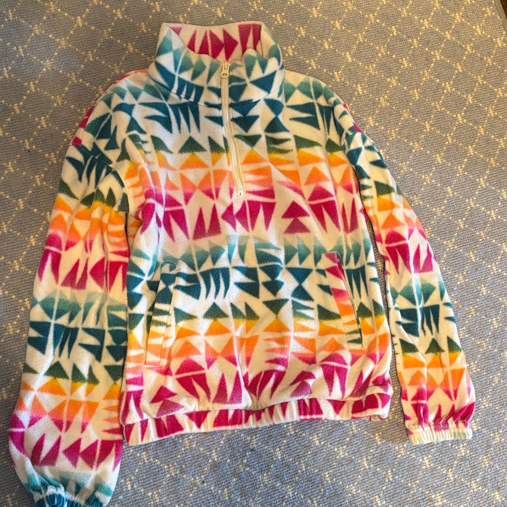 SO Pink and Blue Fleece Pullover Sz 8
